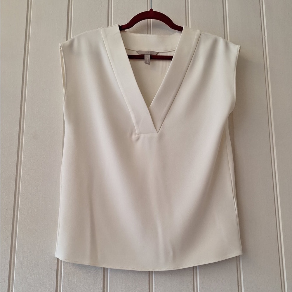 H&M Cream V Neck Top